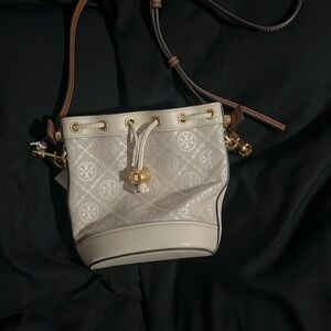 Tory Burch Cream and Brown Mini Bag